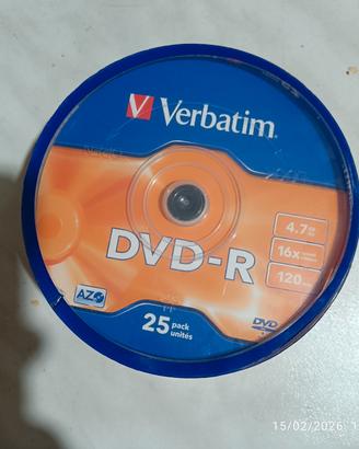 Confezione da 25 DVD-R Verbatim.