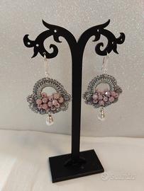 Orecchini uncinetto e perline 