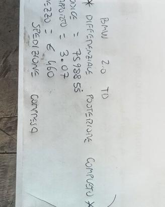 DIFFERENZIALE POST COMPLETO BMW 2.0 TD