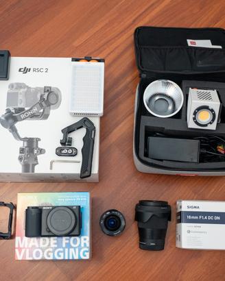kit videomaking Sony zv-e10,sigma 16 1.4,dji rsc2