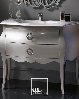 Mobile bagno bombato due cassetti - Madreperla