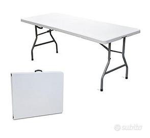 Tavolo Pieghevole da Giardino 180cm in Dura Resina
