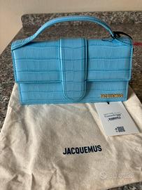 Borsa Jacquemus azzurra coccodrillata