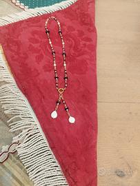 collana colori oro con ametista radice di rubino