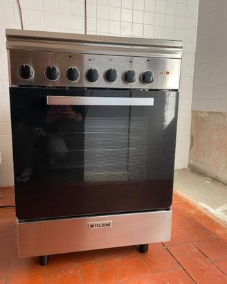 Cucina GLEM inox 4 fuochi con forno ventilato
