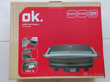 bistecchiera 1400W piastre antiaderenti termostato