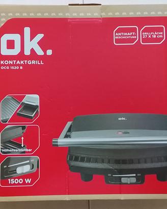 bistecchiera 1400W piastre antiaderenti termostato
