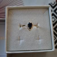 anello Oro zaffiro e diamanti 