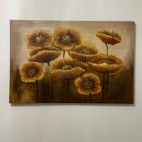 Quadro papaveri toni marrone