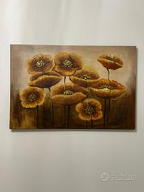 Quadro papaveri toni marrone