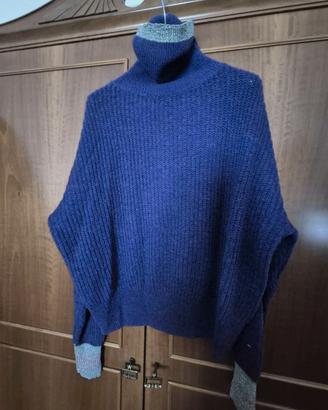 Dolcevita misto lana con bordi in lurex Pinko