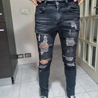 jeans strappati neri uomo