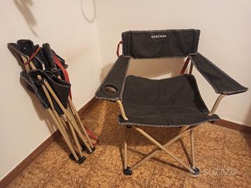 Sedie campeggio XL decathlon come nuove