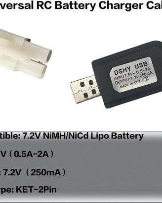 Caricatore USB DC 5V Batteria Ricaricabile 7.2V