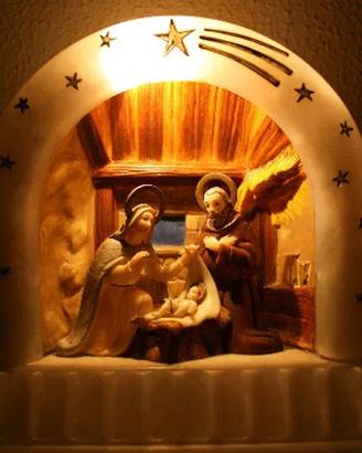 Presepe Luminoso Vintage Anni 60 Lampada Natività