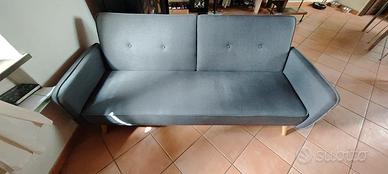 divano letto 3 posti grigio 