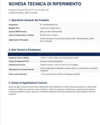 presa di forza doppia marca ZF