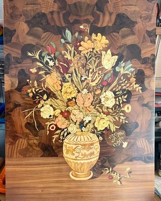 Quadro Intarsio Sorrento Vaso di Fiori