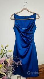 Vestito blu di seta corto