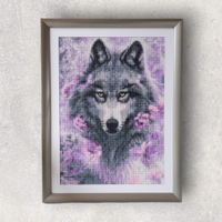 Quadro pittura di diamante - Lupo