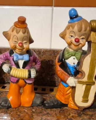 statuine clown ceramica