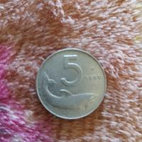 Moneta 5 Lire rara 1969 