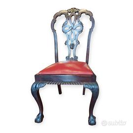 Sei sedie in mogano stile Cippendale, Inghilterra