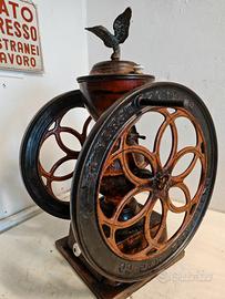 ENORME MACINACAFFE A  DOPPIO VOLANO ANNO 1875