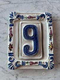 Numero Civico Ceramica 9 o 6