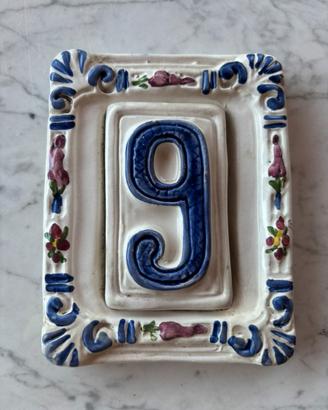 Numero Civico Ceramica 9 o 6