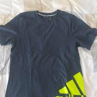 maglietta adidas manica corta ragazzo blu taglia L