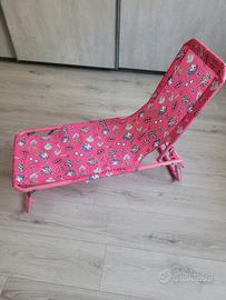 Lettino da mare per bambina unicorno rosa