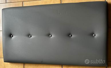 Testiera letto singolo similpelle grigia