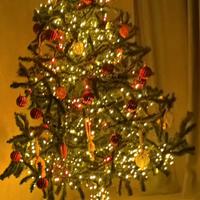 Albero di natale con addobbi