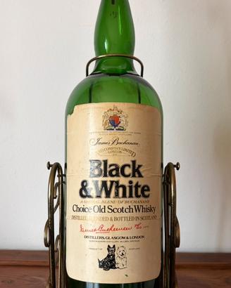 Bottiglia vuota Vintage  Black&White con supporto