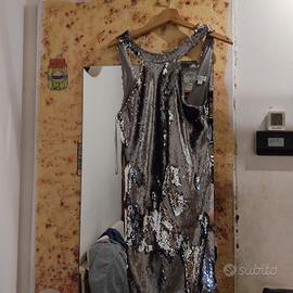 vestito lungo donna argentato 