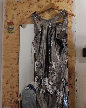 vestito lungo donna argentato 