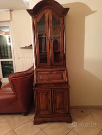 Mobile Trumeau a due corpi con vetrina e scrittoio