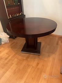 Tavolo rotondo allungabile legno massello, metallo