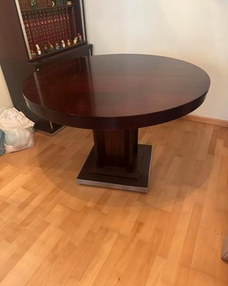 Tavolo rotondo allungabile legno massello, metallo