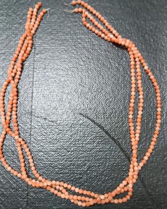 Girocollo corallo rosa 3 fili