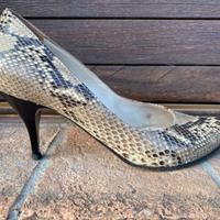 Décolleté in pitone vero cuoio tacco a spillo