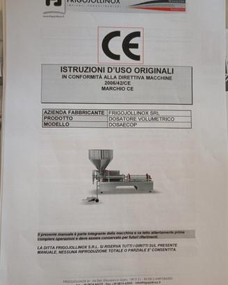 Dosatrice volumetrica, tappatrice ed essiccatore