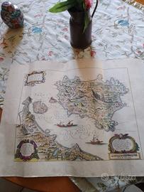 Cartina mappa vintage anni 60-70 isola Ischia