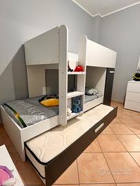 Letto a castello 3posti bambini