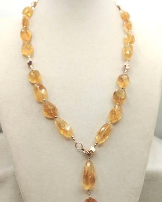 14 carati Oro giallo - Collana con pendente corallo