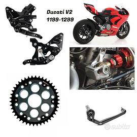 Ducati V2 accessori centralina scarico pedane leve