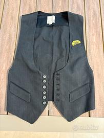 Gilet Diesel uomo elegante nero gessato