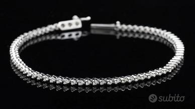 BRACCIALE TENNIS IN ORO BIANCO 18KT BRILLANTI 0.75