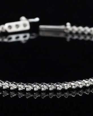 BRACCIALE TENNIS IN ORO BIANCO 18KT BRILLANTI 0.75